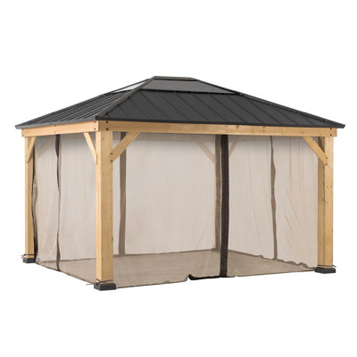 Sunjoy Universal Mosquito Netting for 11 ft. x 13 ft. Wood-Framed Gazebos, Patio Gazebo Mosquito Netting Screen Walls