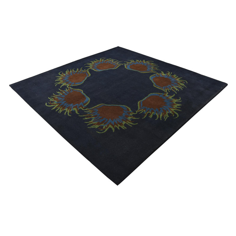 Tapis carré bleu marine 8 pi Pharris