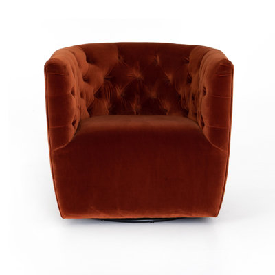 Bari Velvet Swivel Barrel Chair