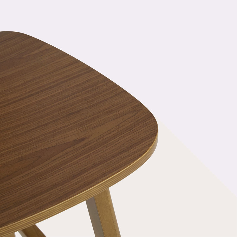 Tabouret de bar d'intérieur en bois, finition noyer, ensemble de 2