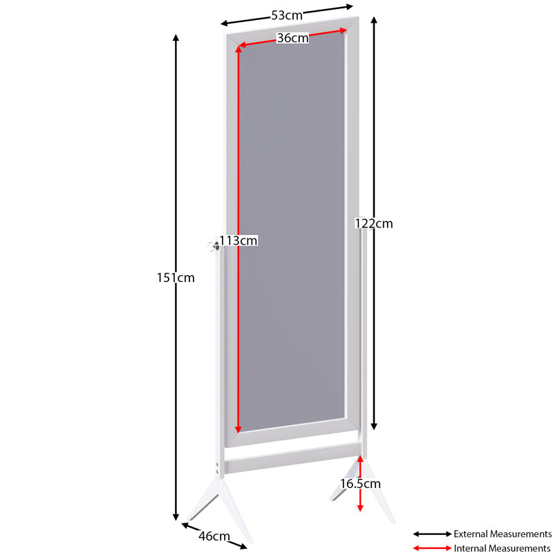 Leavens Rectangle Cheval Mirror, White