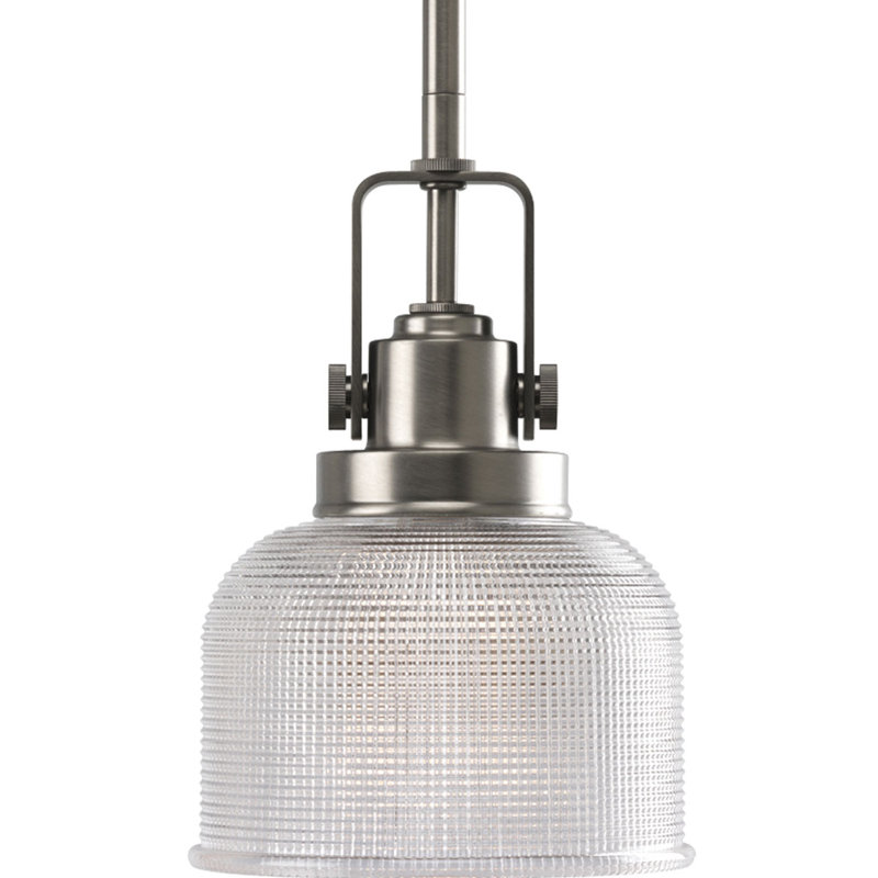 Luminaire suspendu en forme de dôme à 1 lumière Wortman, Nickel antique