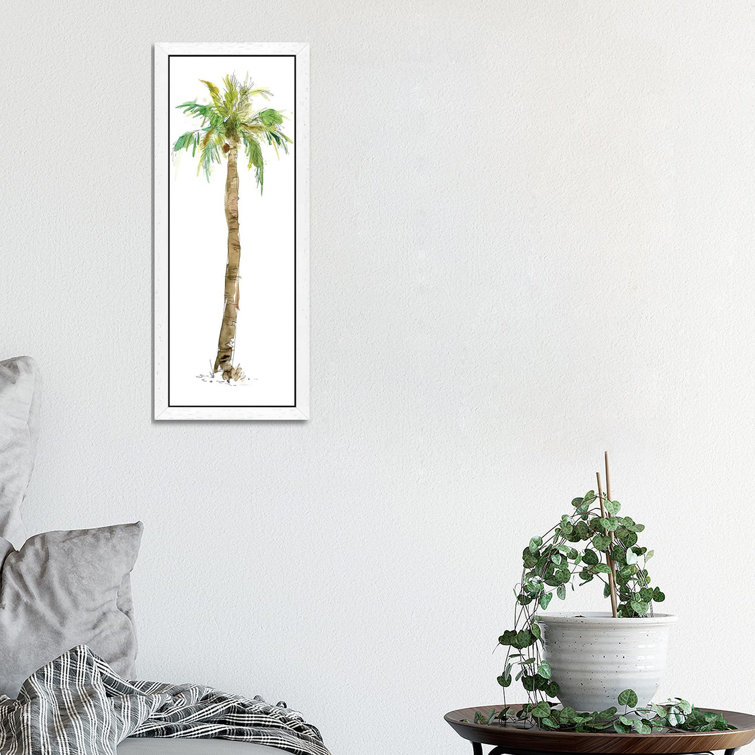 Washed Palm I by Carol Robinson - Floater Frame Panoramic Painting on Canvas