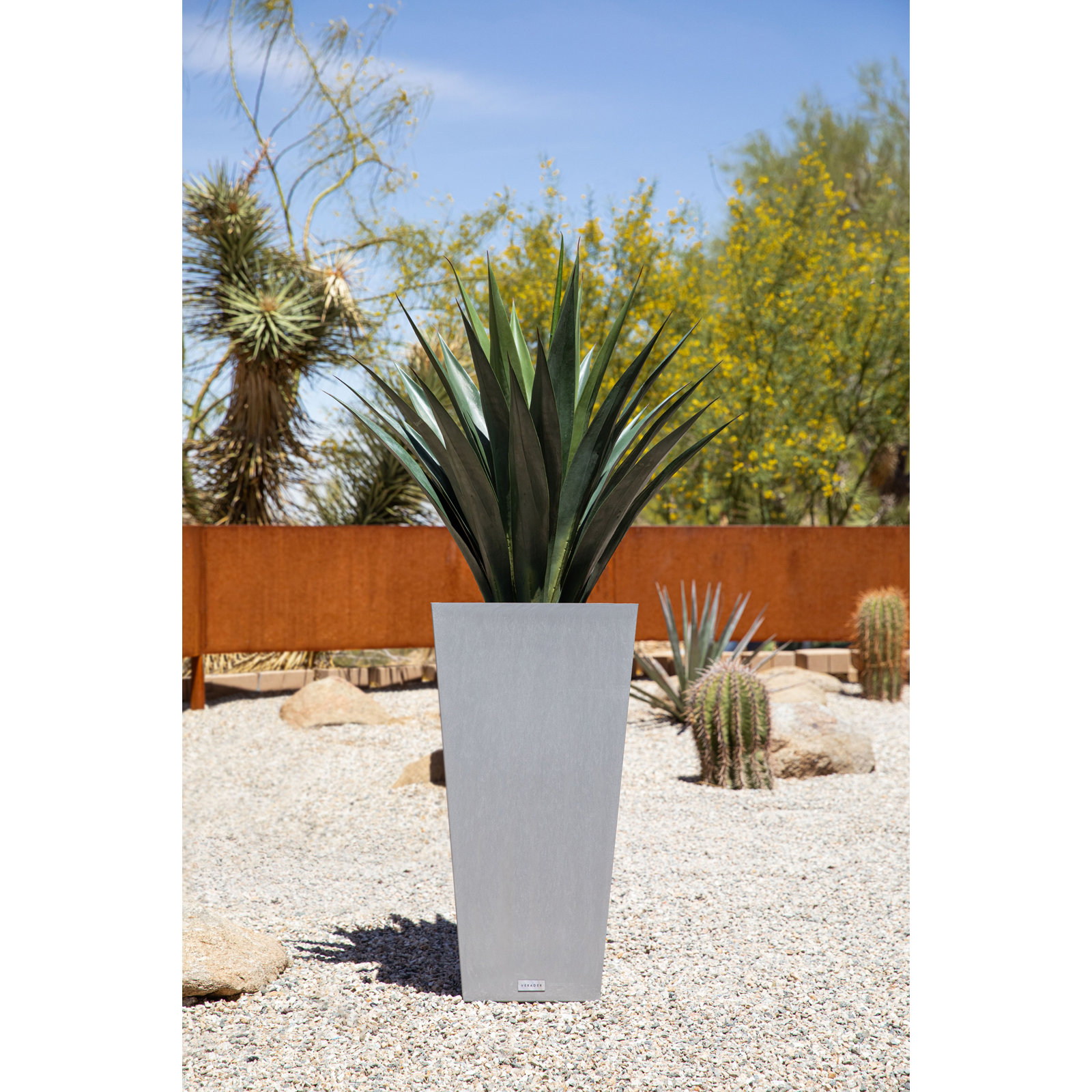 Pure Series Midland Planter, 30" H x 15.25" W x 15.25" D, Charcoal Gray, Set of 1