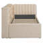 Lit de jour simple rembourré avec lit gigogne, tablettes de rangement et port USB