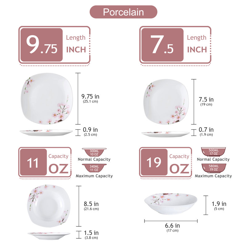48 Piece Dinnerware Set, Service for 12 