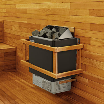Poêle de sauna électrique 9 kW 220 V, minuterie 3 h et température réglable pour un volume maximal de 317 à 459 pieds cubes, avec contrôleur numérique externe, idéal pour la maison, l'hôtel, le spa et la douche.