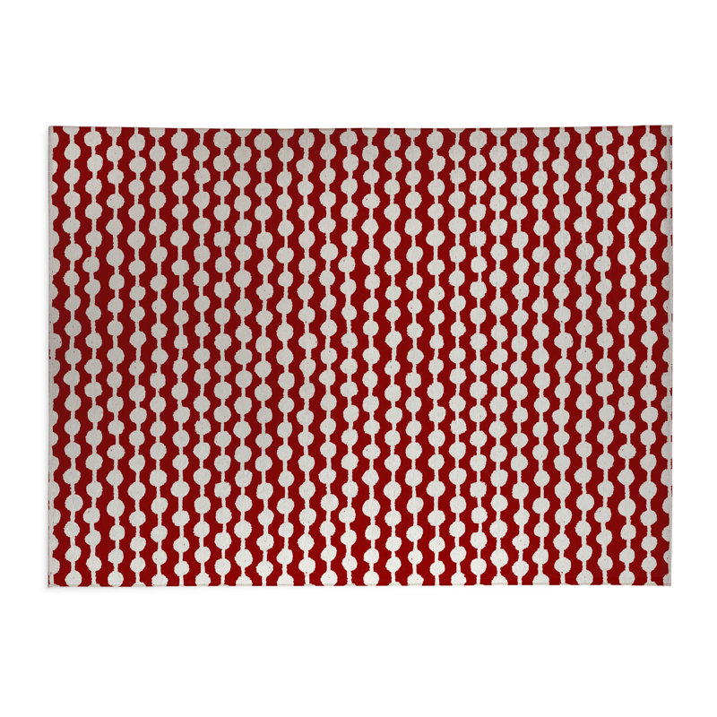 Tapis de cuisine Dot Dot, Rectangulaire 3 pi x 5 pi, Rouge canneberge