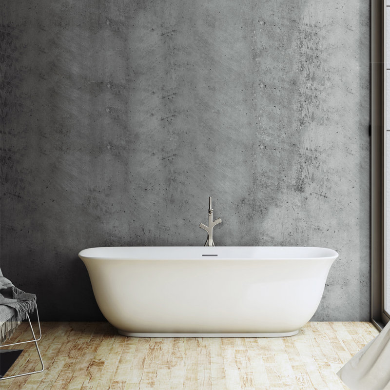 Orion 59'' White Acrylic Freestanding Soaking Bathtub