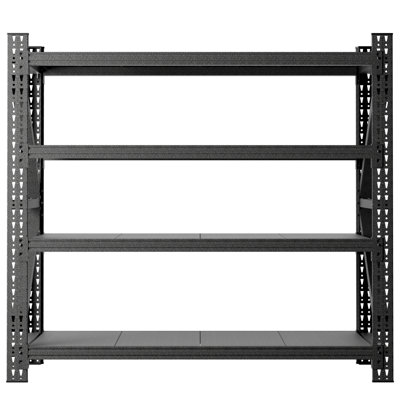 5000 Lbs Heavy Duty Garage Shelving, 4-Shelf Adjustable Metal Storage Unit (63"H X 67"W X 23.7"D) 5000LBS Capacity Industrial Shelving For Warehouse, Black