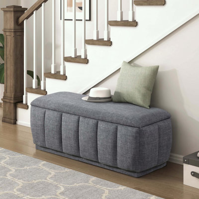 Banc de rangement moderne avec tissu texturé sans assemblage