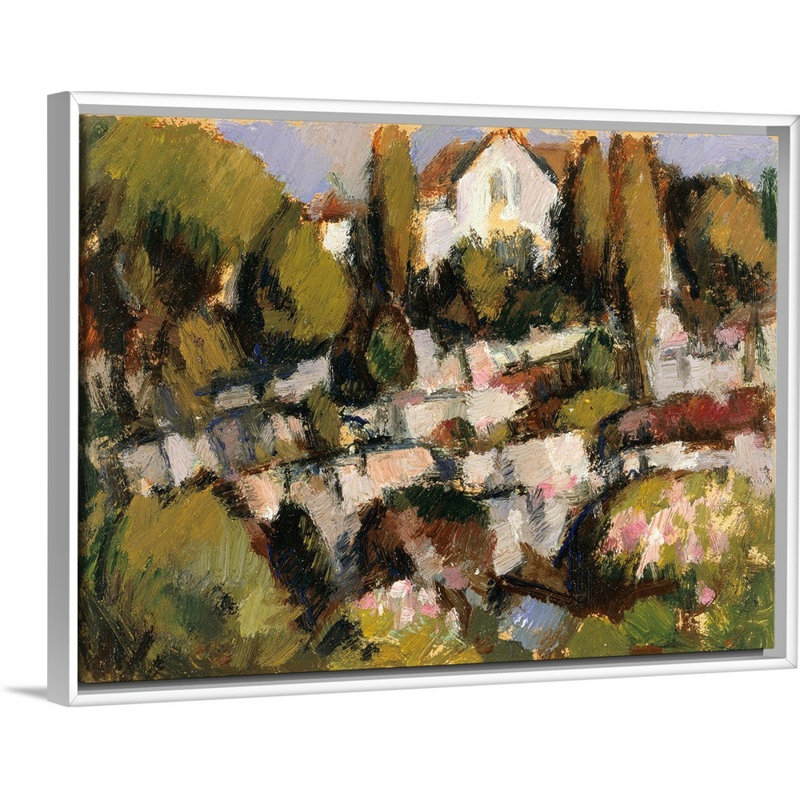 «House in Rocky Landscape» par John Duncan Ferusson - reproduction d'art sur toile, H 14 po x l 18 po x P 1,75 po
