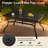 7-piece Outdoor Steel Dining Set With Woven Rattan Chairs & Cushions