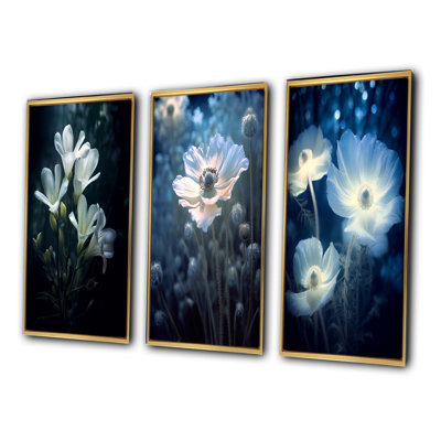 «White Green Petals And Beauty», 3 pièces sur toile