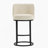 Counter Height Bar Stools Set Of 2, Modern Barrel Design With Backrest, Linen Upholstered For Kitchen Island Comfort And Style-340105601