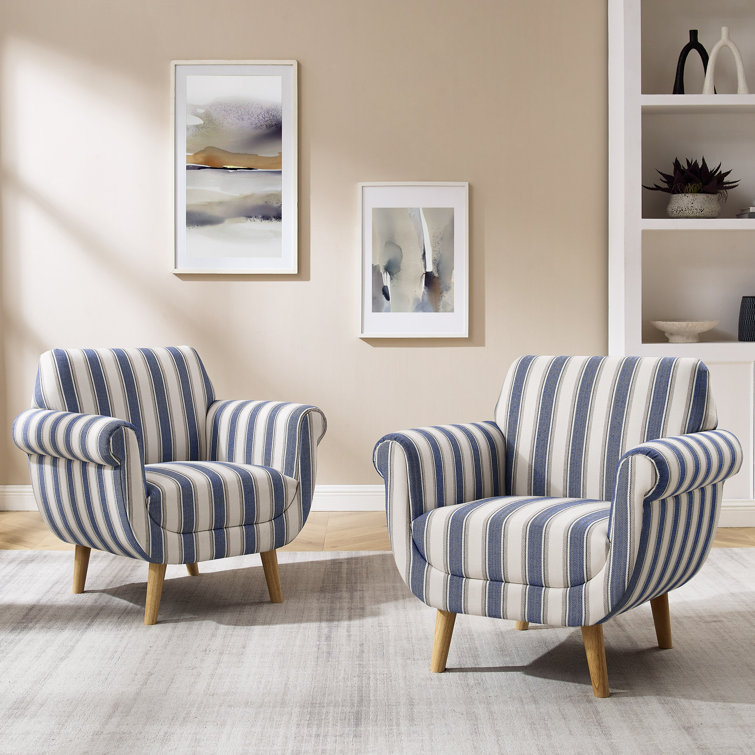 Arm Chair Grey And White Striped Chair Corrigan Studio® Set Of