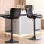 Swivel Upholstered and Faux Leather Adjustable Height Bar Stool with Iron Frame-92070195
