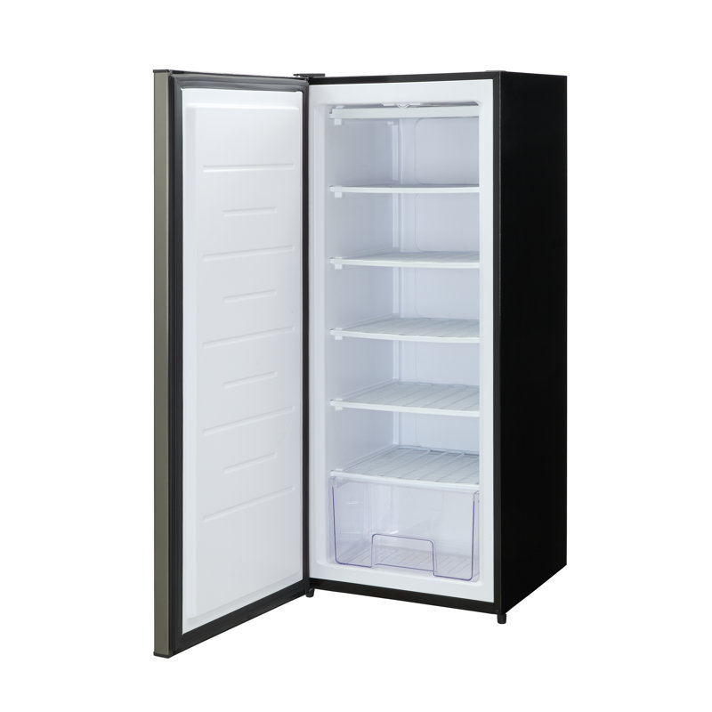 6,5 pieds cubes Congélateur vertical, Acier noir