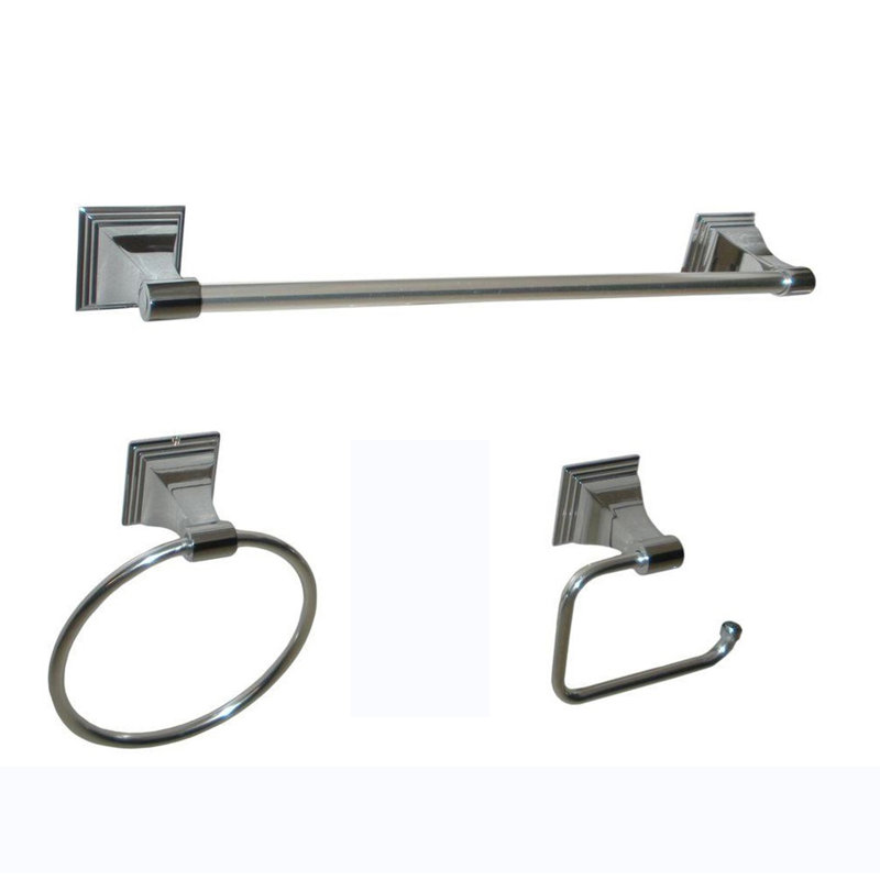 Leonard 3 - Piece Bathroom Hardware Set, Satin Nickel