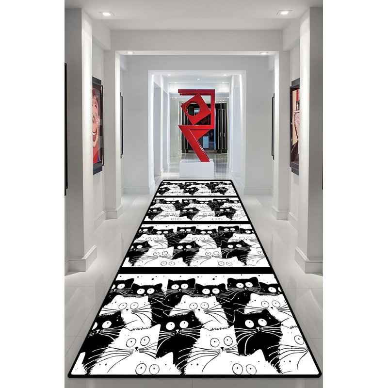 Luxury Hall Carpet, 100% Polyester, 39.4 x 78.7 Inches | Non-Slip Dot Underside, 5 mm Pile Height, 1000 g/m² | Machine Washable, Digital Print Design | Perfect for Entryway, Living Room & Hallway Decor