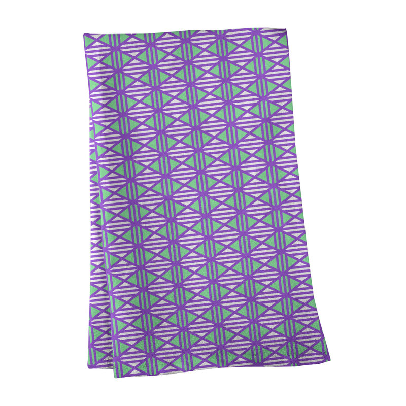Torchon Gady, Vert / Mauve, Polyester sergé