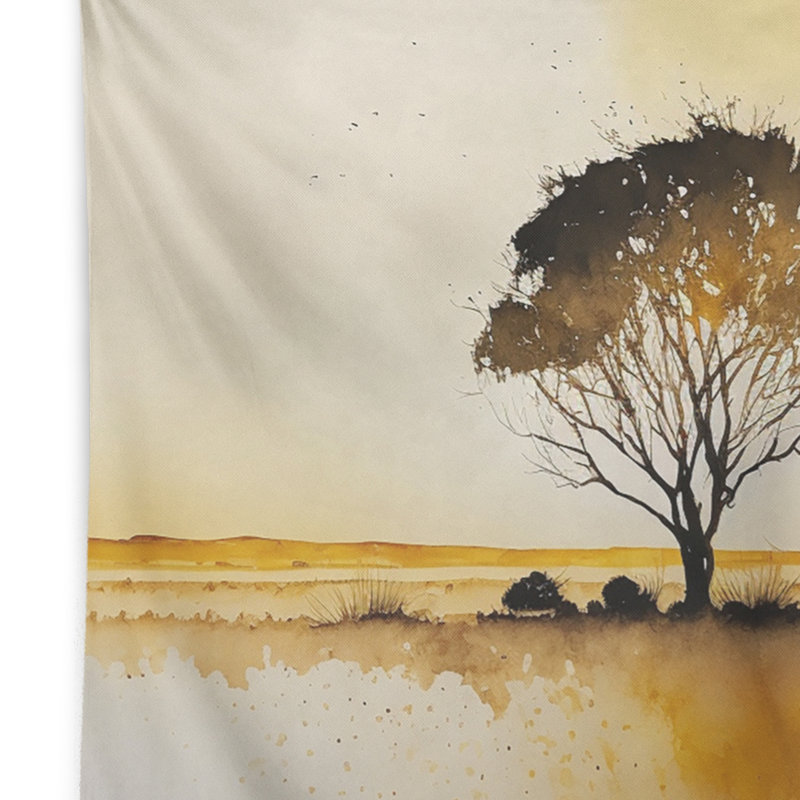 Tapisserie en polyester heure dorée en polyester, H 50 po x l 60 po