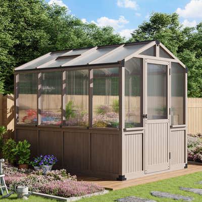 Wooden Greenhouse,polycarbonate Walk-in Outdoor Greenhouse