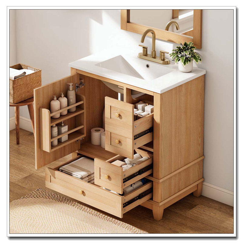 30" Bathroom Vanity with Sink, Wood