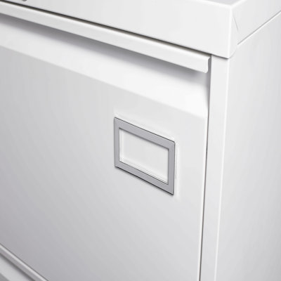 2 Drawer Lateral File Cabinet, White Lockable Metal Filing Cabinet for Legal, Letter & A4 Files, Home Office Storage Cabinet