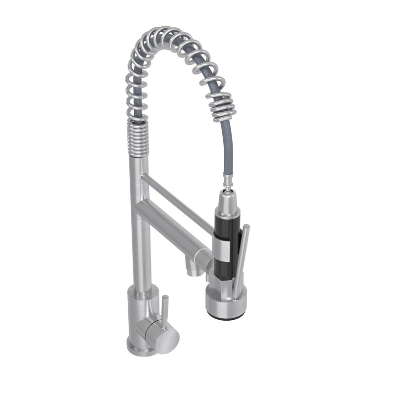 Bothwa Home 19.29"H Stainless Steel 304 Kitchen Faucet, Corrosion Resistant, Single Handle, Cupc Certified, Pull-Down Sprayer/360 Swivel