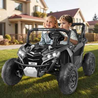 24V Ride On Cars UTV With 2 Seaters, Electric Power 4-Wheeler For Kids With Remote Control, Storage, 3 Speeds, Bluetooth Music