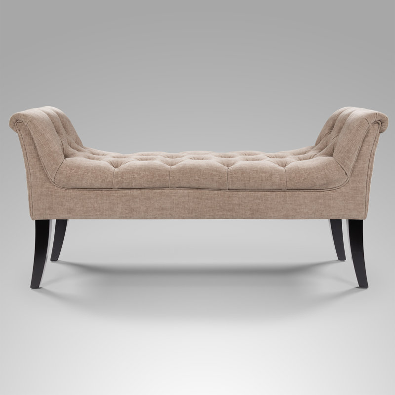 Delie Polyester Upholstered Bench, Brown
