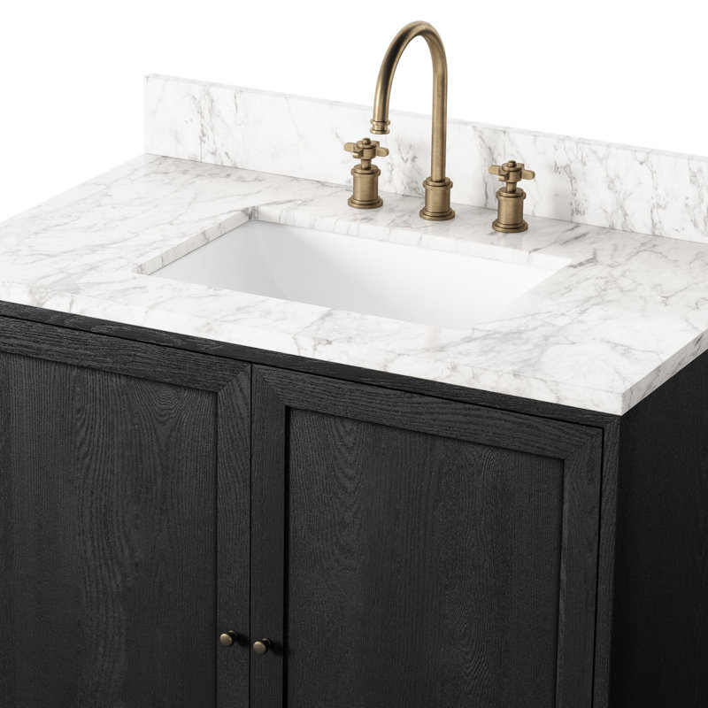 Millie Single Vanity-Satin Drifted Black Veneer, Black, 36"