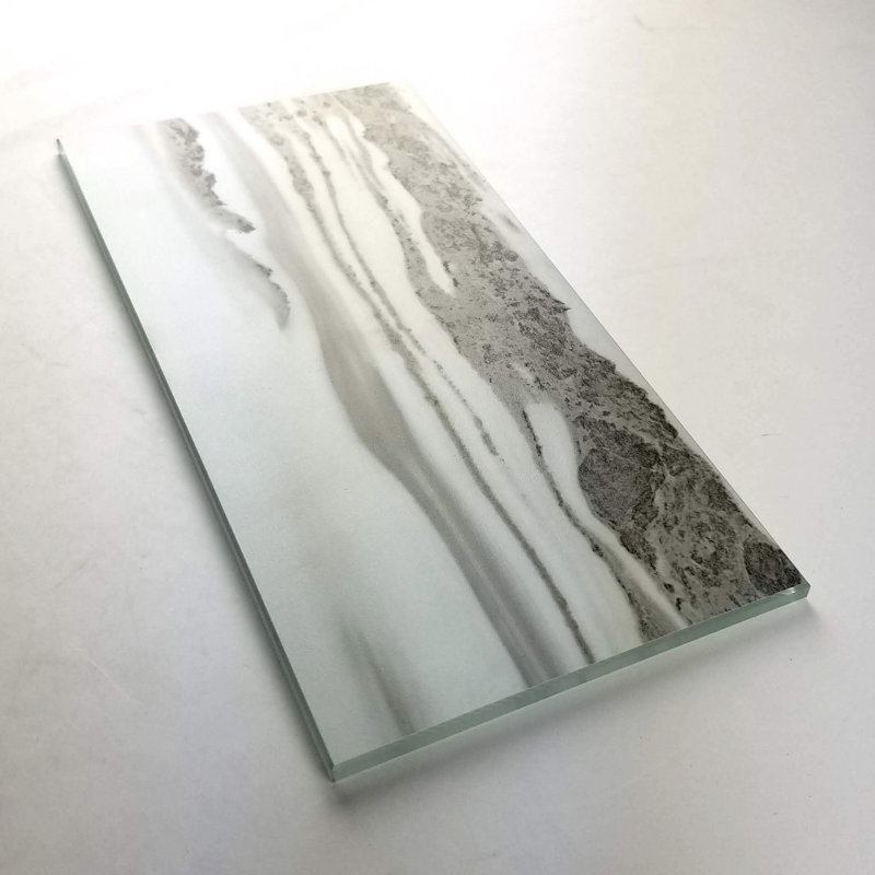 Nature 4 in. x 8 in. Wood Look Glass Straight Edge Subway Decorative Kitchen & Bathroom Wall Tile