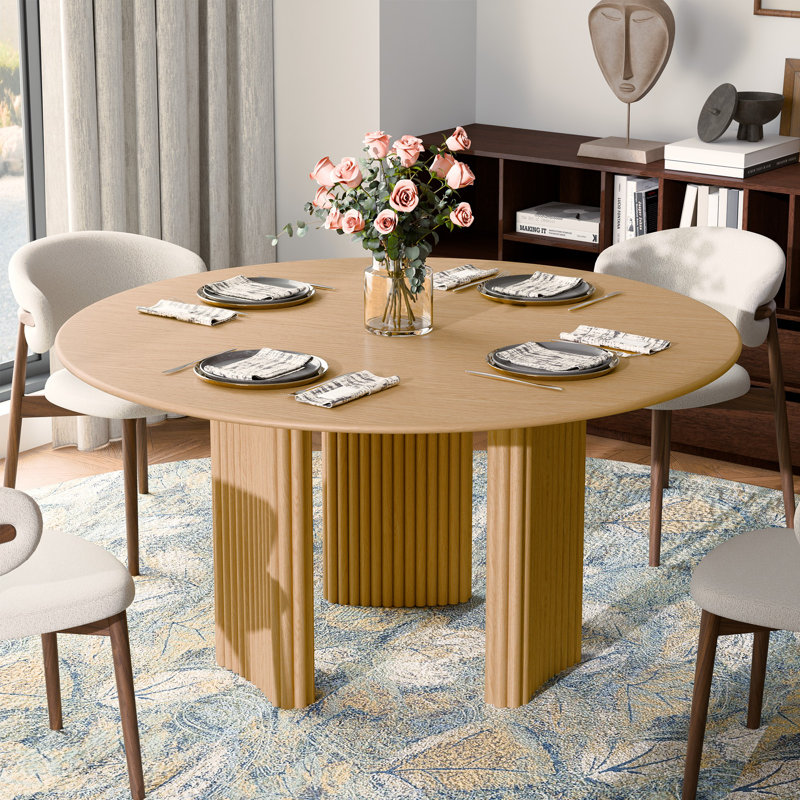 Table de salle à manger 52 po, Bois naturel, H 30 po x L 52 po x l 52 po