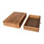 Boîte à bijoux de bureau vintage en bois d'acacia massif avec tiroirs et accessoires