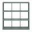 Organisateur de rangement cubique à dossier ouvert Furinno, 6 cubes, vert sauge-584359495-584359501