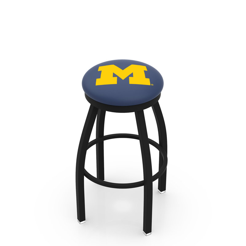 NCAA 36" Swivel Bar Stool, Michigan, Black