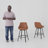 Janayshia Swivel Upholstered 25.6'' Faux Leather Counter Stool with Metal Frame-1484961770