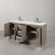 Kamila 72" Carrara White Marble Countertop Bath Vanity in Gray Oak with Faucet and Mirror
