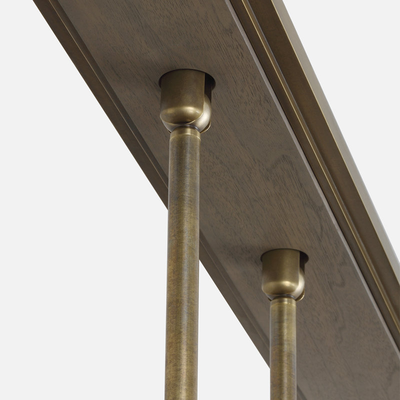 Anne-Marie Barton Remi 60" Linear Pendant, Mottled Brass and Warm Walnut
