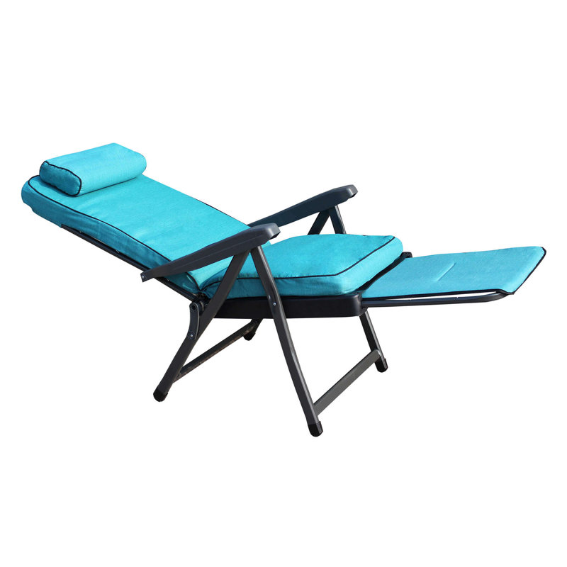 Tamesna Folding Recliner Chair, Light Blue