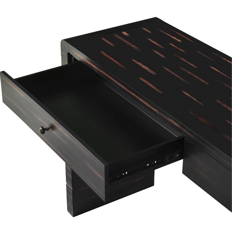 Console rustique - Conception courbée gracieuse et rangement pratique pour la table de couloir, Noir patiné