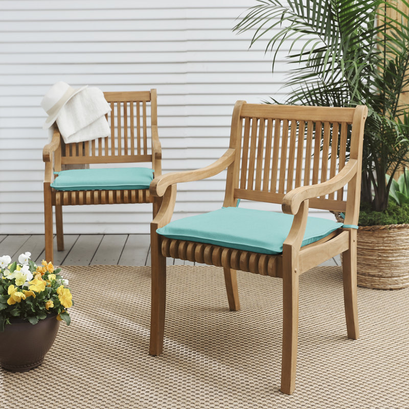 Macaire Sunbrella Outdoor 2'' Dining Chair Chair Pad, 2" H x 19" W x 19" D, Canvas Aruba Sunbrella® Canvas
