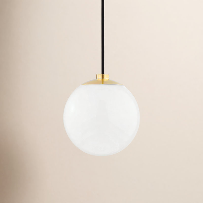 Luminaire suspendu sphère 1 lumière Luna, Laiton vieilli