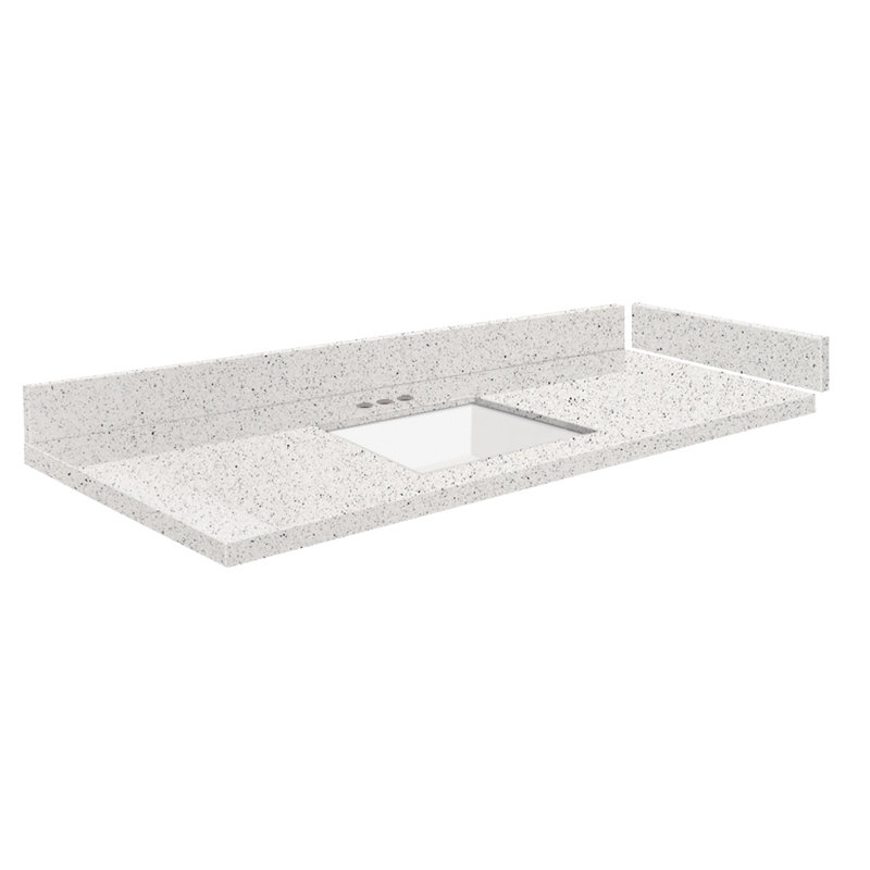 Comptoir de meuble-lavabo simple 49,25 avec 3 trous de robinet, Lyra