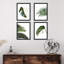 Ensemble de 4 palmiers tropicaux verts et blancs, impression murale encadrée sur papier, impression de 4 pièces-93012339-93012342