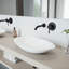 Lavabo de salle de bain vasque ovale blanc mat Stone ™ avec robinet H 5 po L 23 po x l 14 po x H 4 po Wisteria