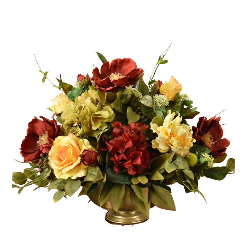 Faux Silk Magnolia Arrangement in Vase