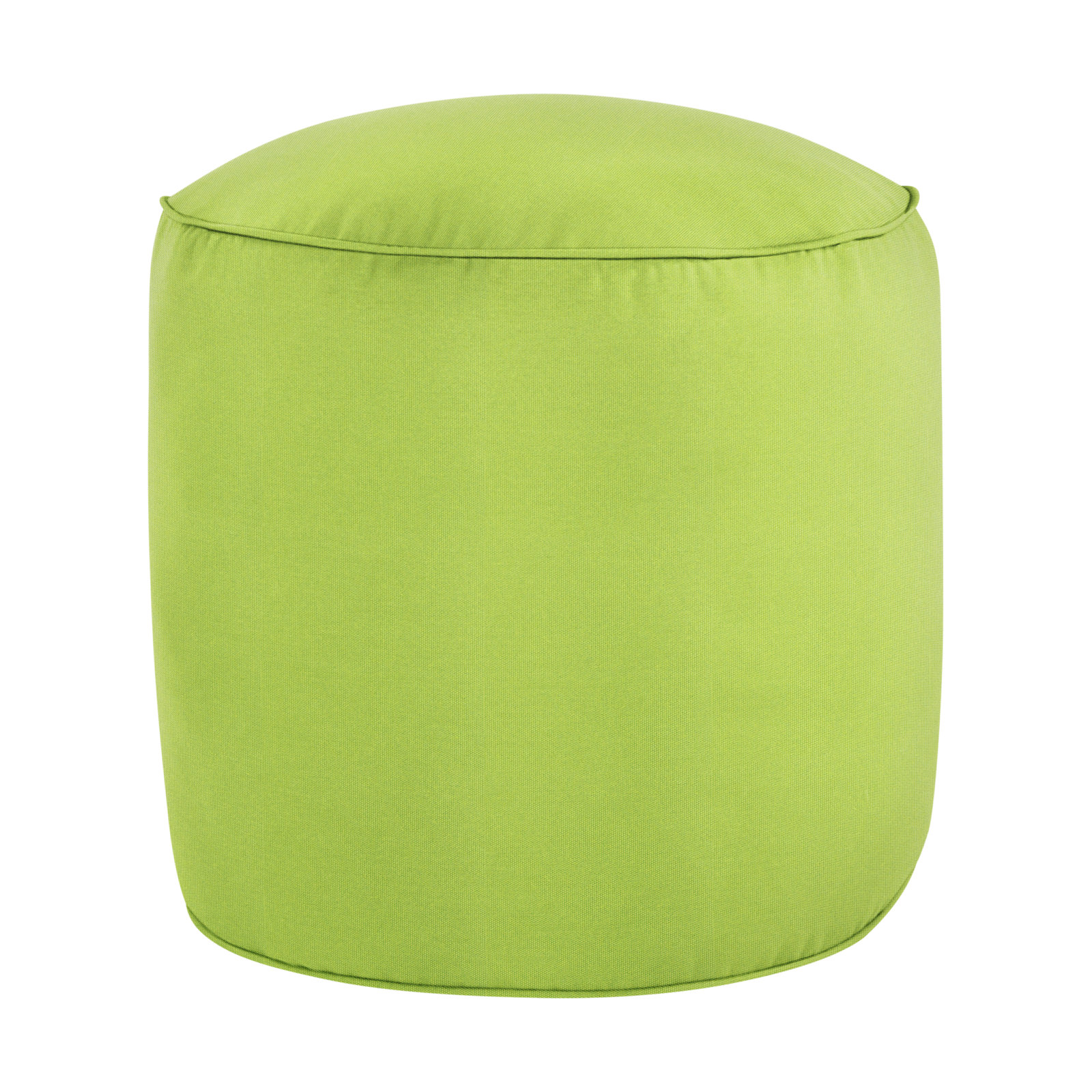 Demi Round Upholstered Outdoor Ottoman with Sunbrella® Cushion, Canvas Macaw Sunbrella® Canvas